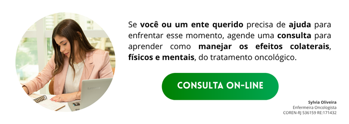 Consulta on-line para tratamento dos efeitos colaterais do tratamento oncológico.